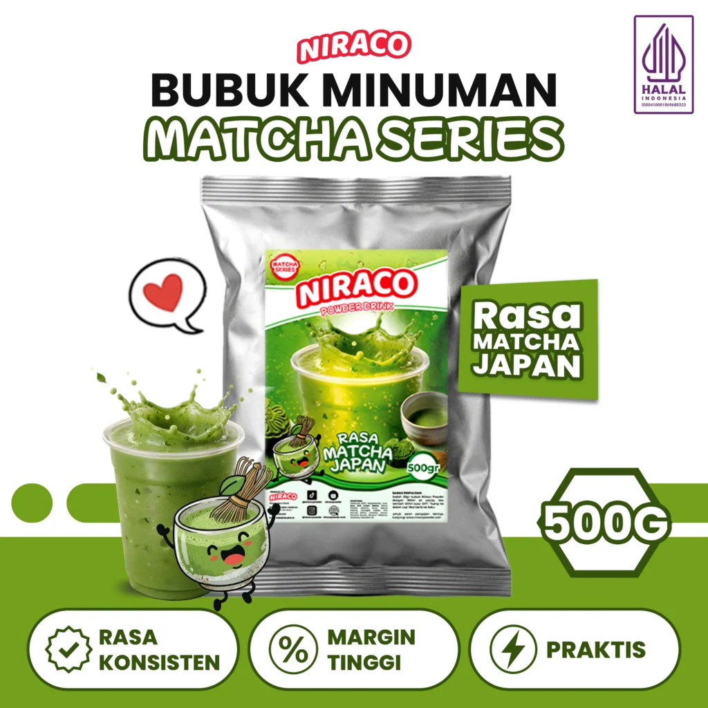 Niraco Matcha Powder 500gr – Bubuk Minuman Matcha Latte Teh Hijau Jepang Premium