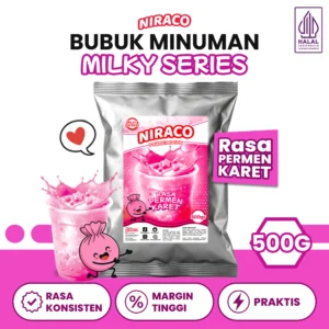 Niraco Bubble Gum Powder 500gr – Bubuk Minuman Pink Permen Karet Creamy